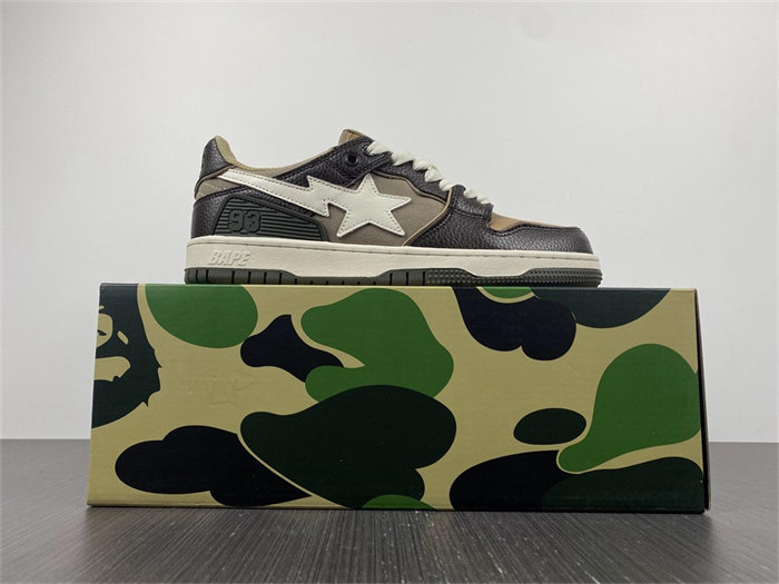 A Bathing Ape Bape SK8 Sta Brown Ivory