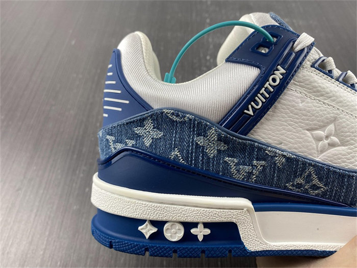 Luis Vitton LV Trainer Monogram Denim White Blue 1A9JGN